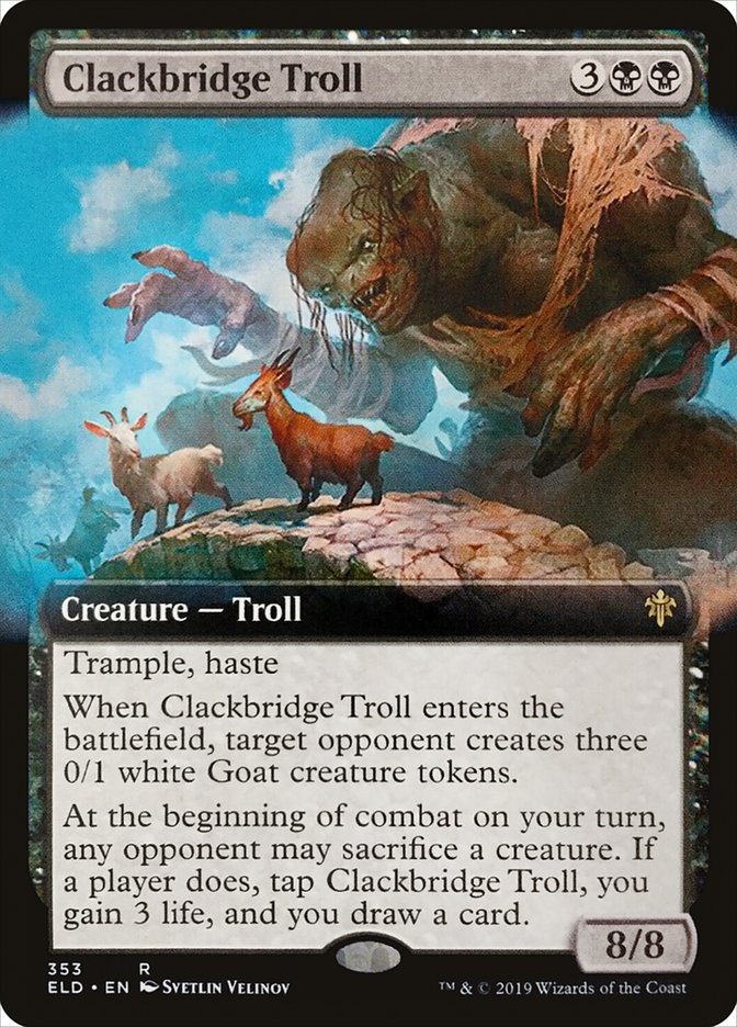 Clackbridge Troll (Extended Art) [Throne of Eldraine] - Evolution TCG