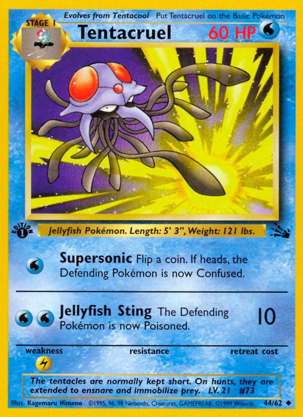 Tentacruel (44/62) [Fossil 1st Edition] - Evolution TCG