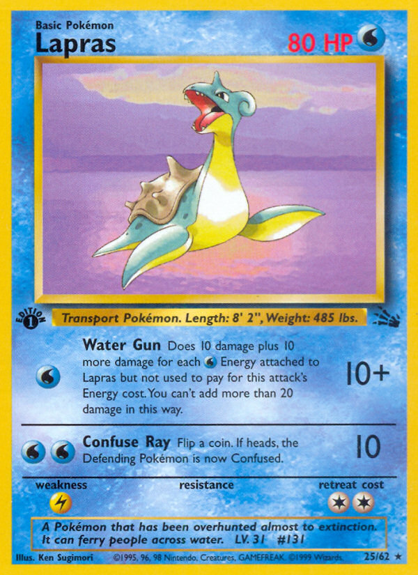 Lapras (25/62) [Fossil 1st Edition] - Evolution TCG