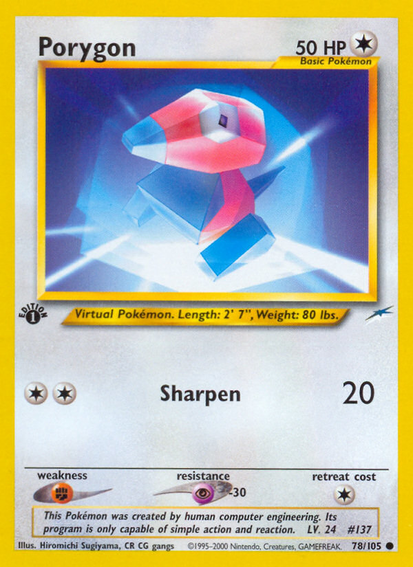 Porygon (78/105) [Neo Destiny 1st Edition] - Evolution TCG