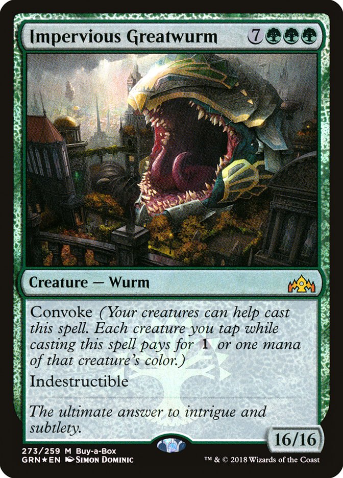 Impervious Greatwurm (Buy-A-Box) [Guilds of Ravnica] - Evolution TCG