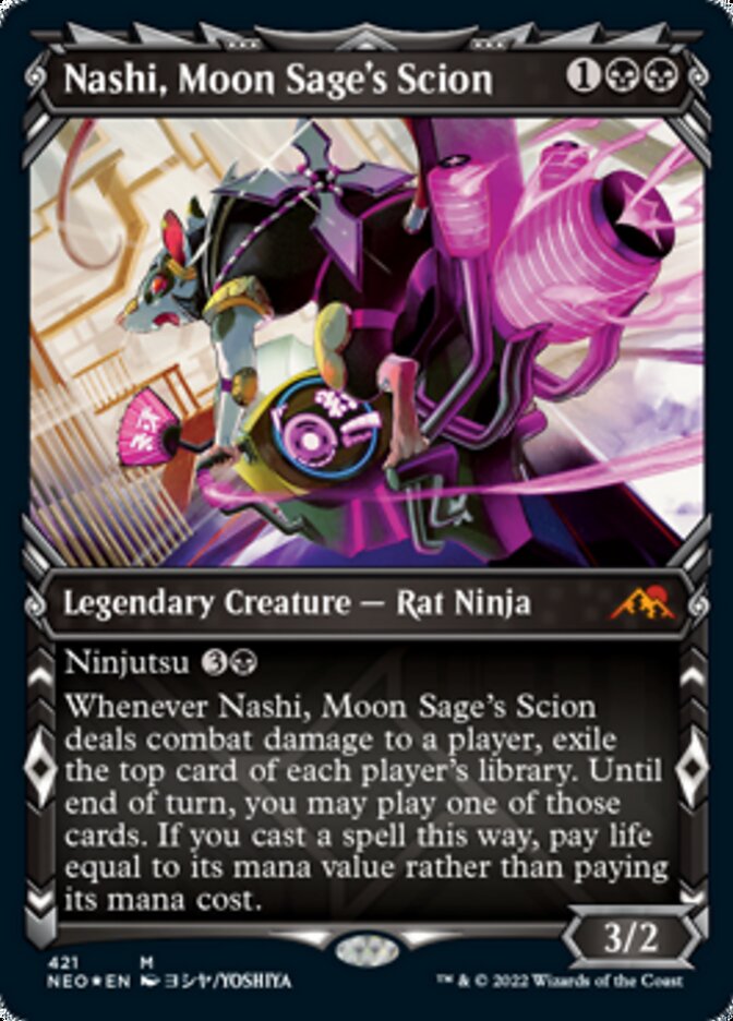 Nashi, Moon Sage's Scion (Showcase) (Foil Etched) [Kamigawa: Neon Dynasty] - Evolution TCG