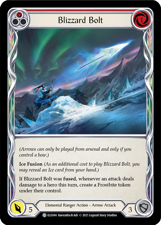 Blizzard Bolt (Red) [ELE044] (Tales of Aria)  1st Edition Rainbow Foil - Evolution TCG