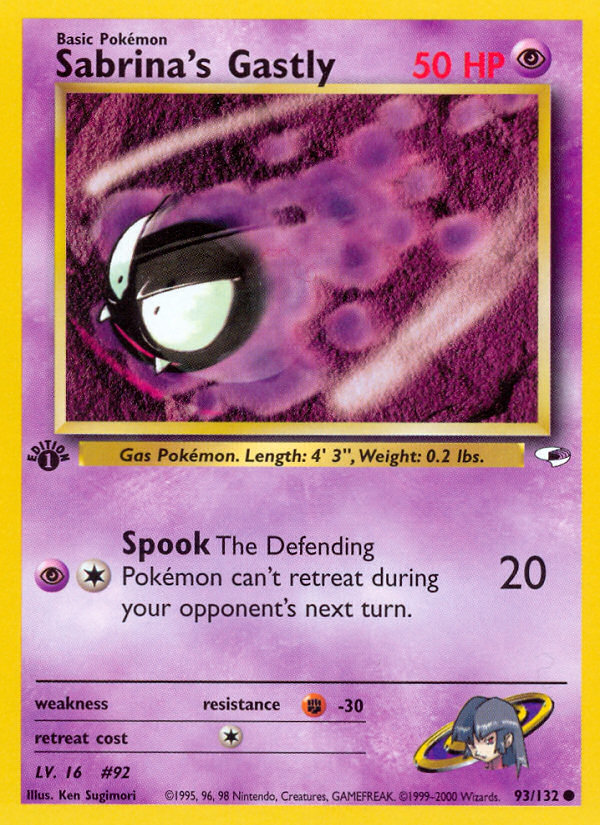 Sabrina's Gastly (93/132) [Gym Heroes 1st Edition] - Evolution TCG