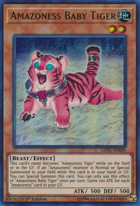 Amazoness Baby Tiger [LEDU-EN009] Ultra Rare - Evolution TCG