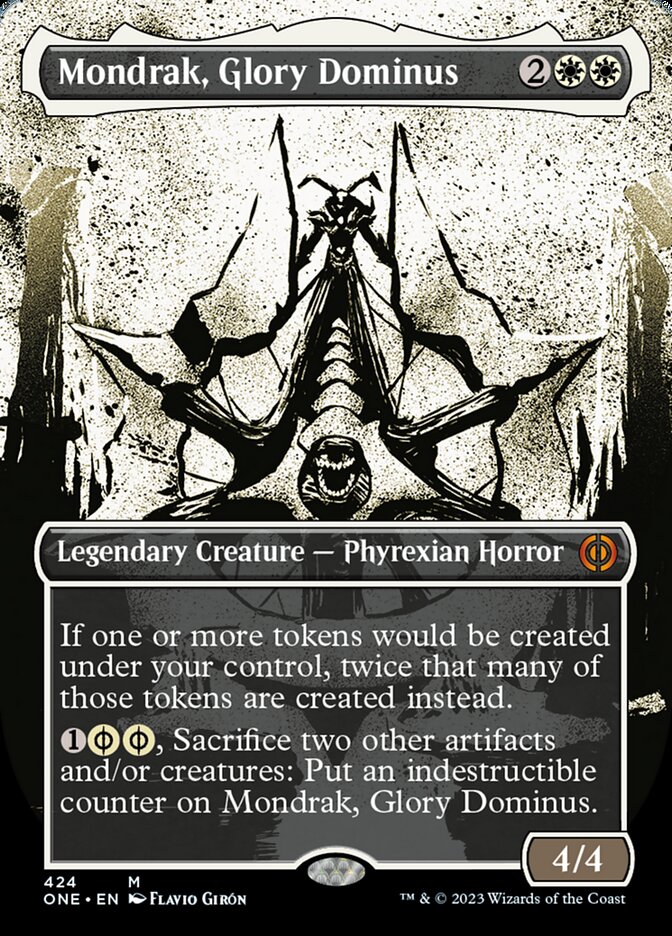 Mondrak, Glory Dominus (Borderless Ichor Step-and-Compleat Foil) [Phyrexia: All Will Be One] - Evolution TCG