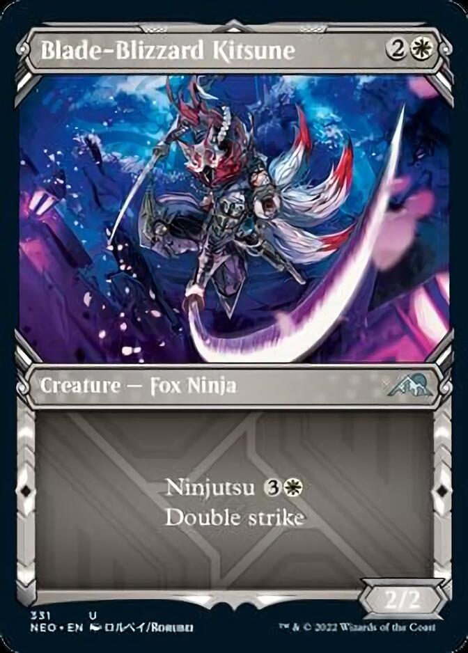 Blade-Blizzard Kitsune (Showcase Ninja) [Kamigawa: Neon Dynasty] - Evolution TCG