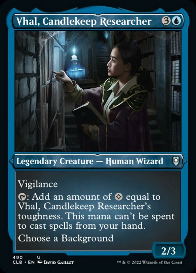 Vhal, Candlekeep Researcher (Foil Etched) [Commander Legends: Battle for Baldur's Gate] - Evolution TCG