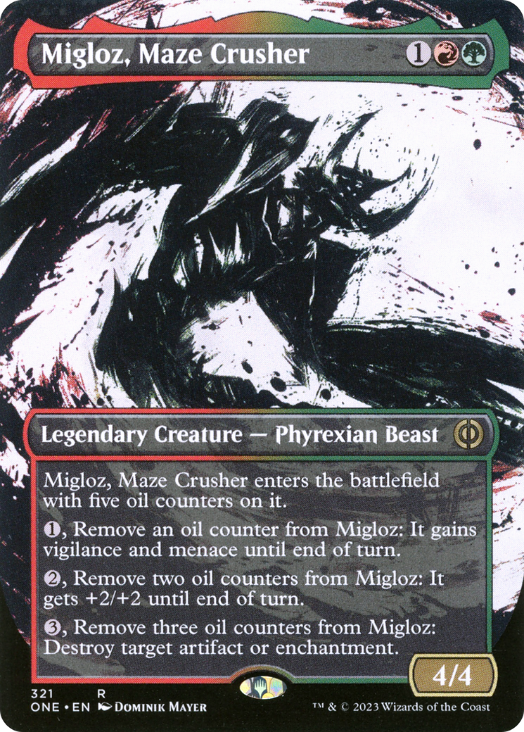 Migloz, Maze Crusher (Borderless Ichor) [Phyrexia: All Will Be One] - Evolution TCG