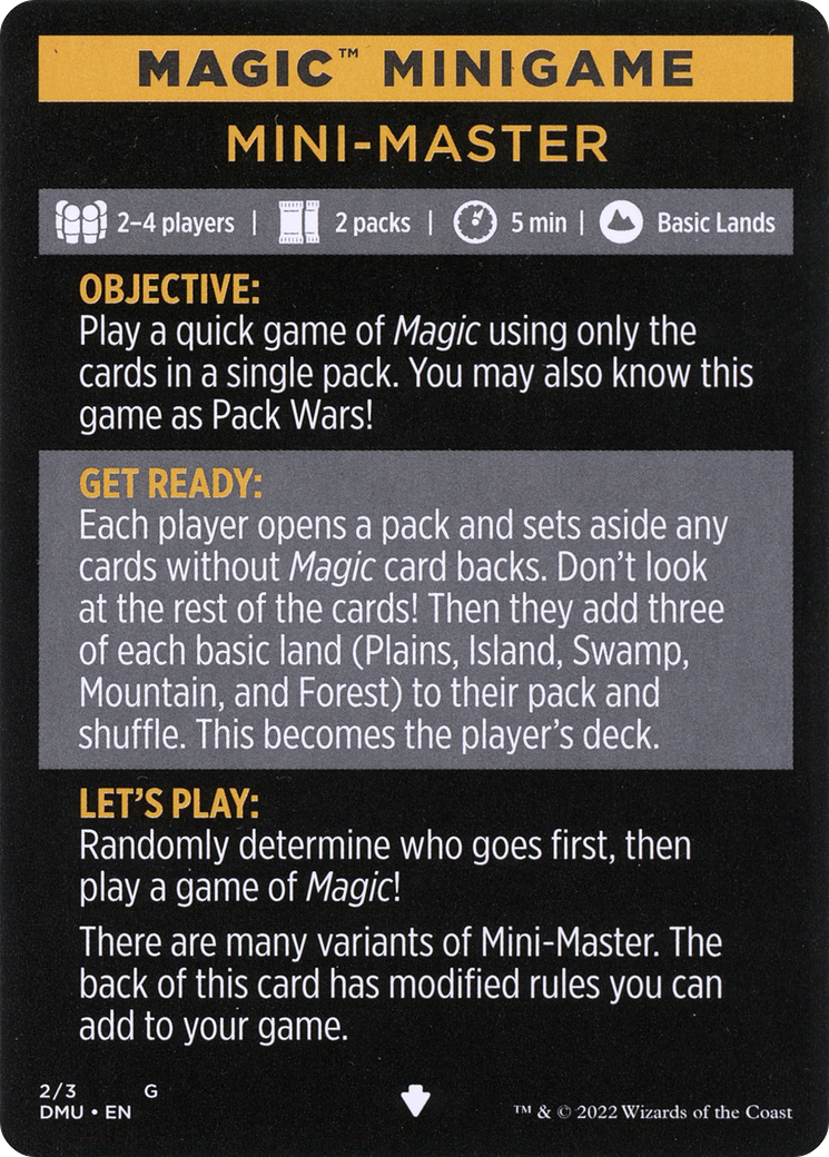 Mini-Master (Magic Minigame) [Commander Legends: Battle for Baldur's Gate Minigame] - Evolution TCG