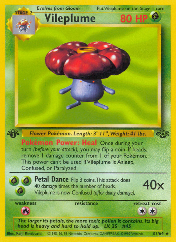 Vileplume (31/64) [Jungle 1st Edition] - Evolution TCG