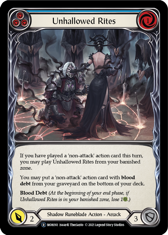 Unhallowed Rites (Blue) [U-MON161] (Monarch Unlimited)  Unlimited Normal - Evolution TCG