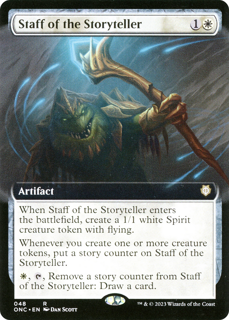 Staff of the Storyteller (Extended Art) [Phyrexia: All Will Be One Commander] - Evolution TCG