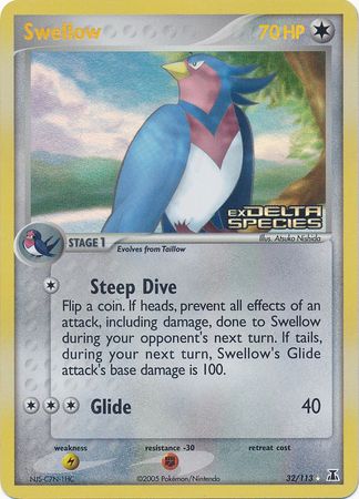 Swellow (32/113) (Stamped) [EX: Delta Species] - Evolution TCG