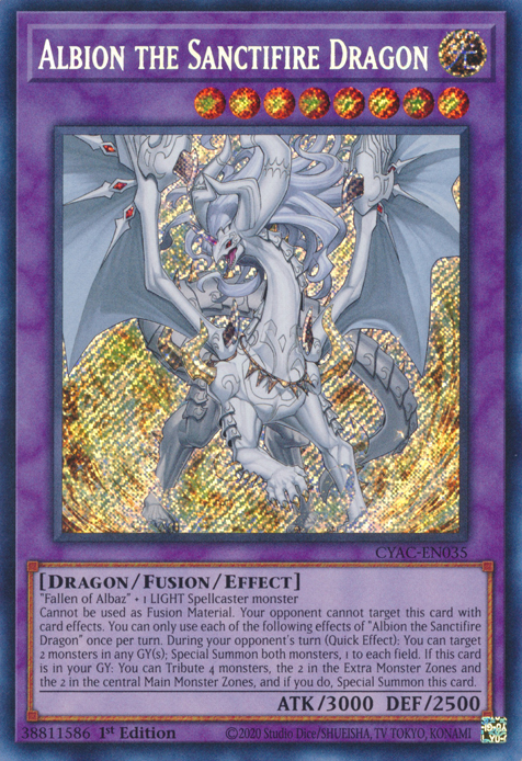 Albion the Sanctifire Dragon [CYAC-EN035] Secret Rare - Evolution TCG