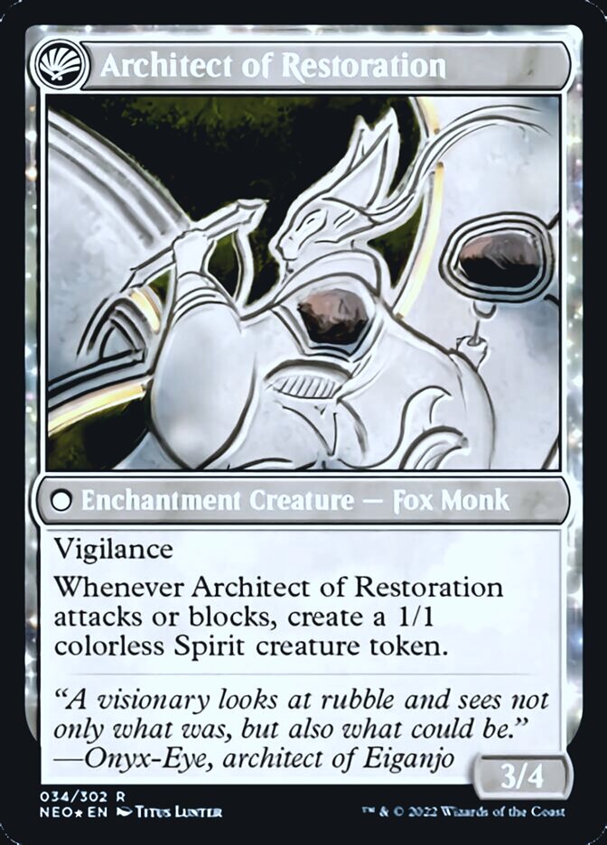 The Restoration of Eiganjo // Architect of Restoration [Kamigawa: Neon Dynasty Prerelease Promos] - Evolution TCG