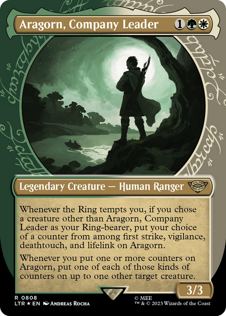 Aragorn, Company Leader (Showcase) (Surge Foil) [The Lord of the Rings: Tales of Middle-Earth] - Evolution TCG