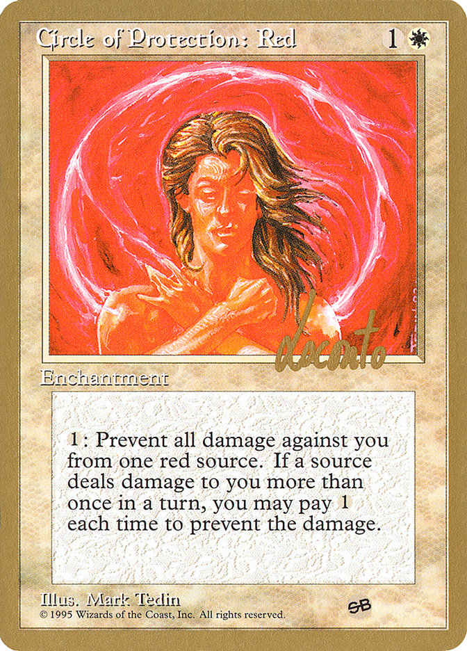 Circle of Protection: Red (Michael Loconto) (SB) (4ED) [Pro Tour Collector Set] - Evolution TCG