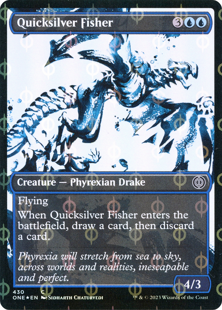 Quicksilver Fisher (Showcase Ichor Step-and-Compleat Foil) [Phyrexia: All Will Be One] - Evolution TCG