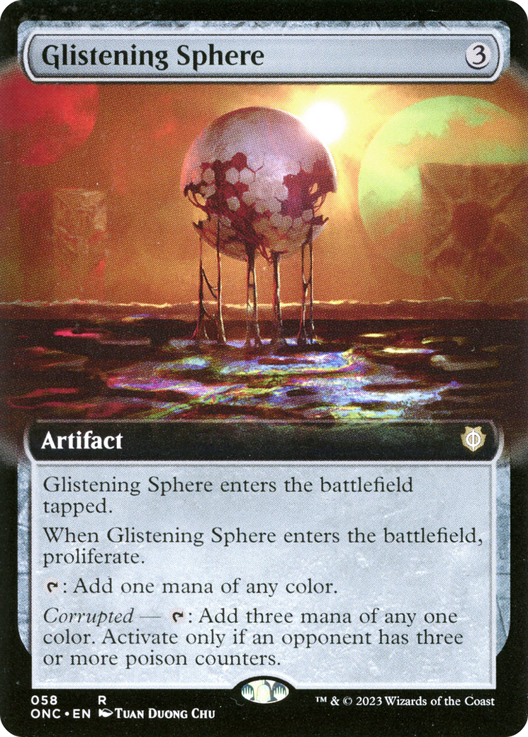 Glistening Sphere (Extended Art) [Phyrexia: All Will Be One Commander] - Evolution TCG
