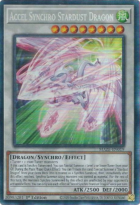 Accel Synchro Stardust Dragon [MAZE-EN019] Collector's Rare - Evolution TCG