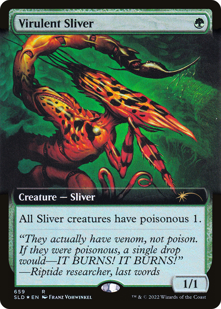 Virulent Sliver (Extended Art) (Step-and-Compleat Foil) [Secret Lair Drop Promos] - Evolution TCG