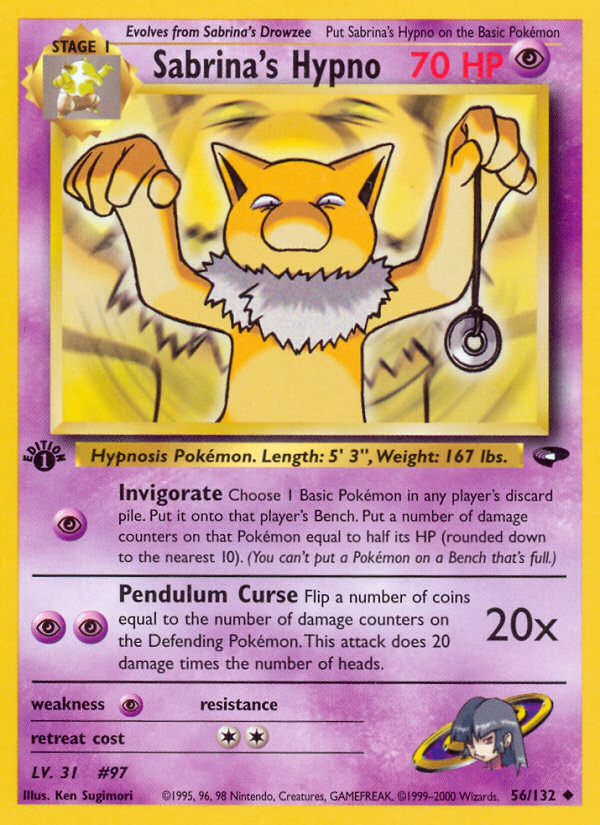 Sabrina's Hypno (56/132) [Gym Challenge 1st Edition] - Evolution TCG