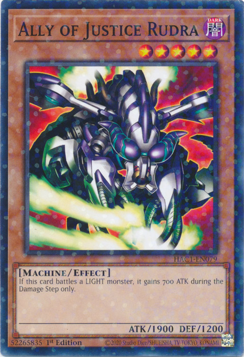 Ally of Justice Rudra (Duel Terminal) [HAC1-EN079] Common - Evolution TCG