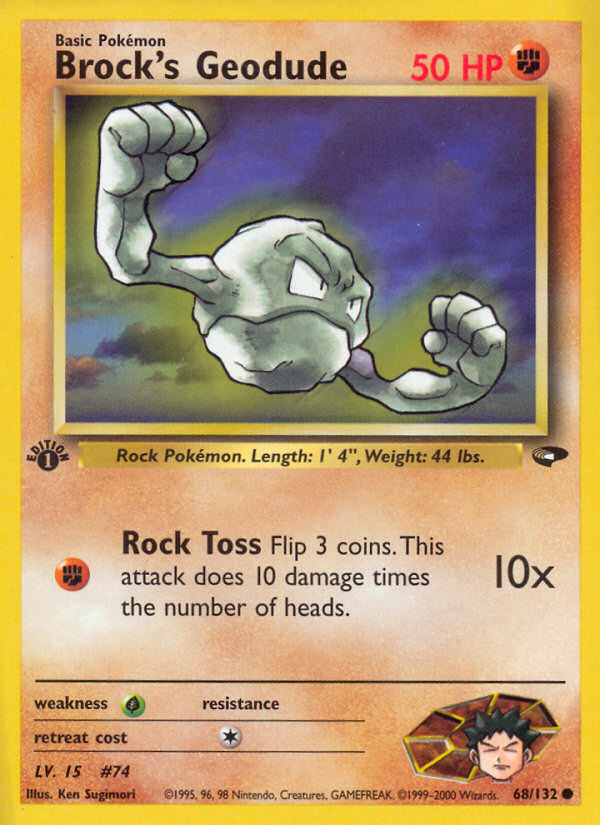 Brock's Geodude (68/132) [Gym Challenge 1st Edition] - Evolution TCG