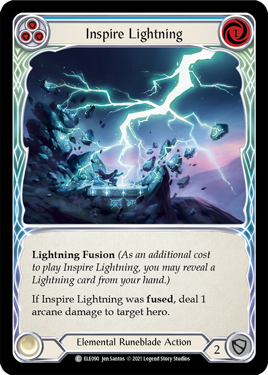 Inspire Lightning (Blue) [ELE090] (Tales of Aria)  1st Edition Rainbow Foil - Evolution TCG