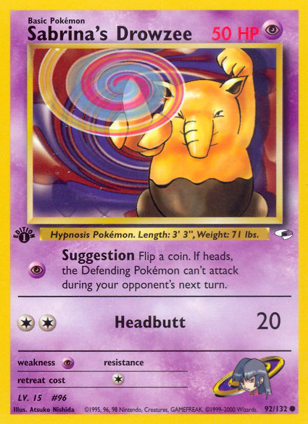 Sabrina's Drowzee (92/132) [Gym Heroes 1st Edition] - Evolution TCG