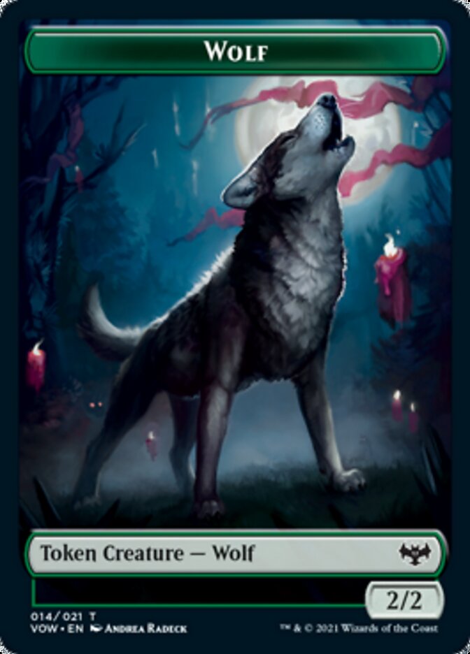 Zombie (008) // Wolf (014) Double-sided Token [Innistrad: Crimson Vow Tokens] - Evolution TCG