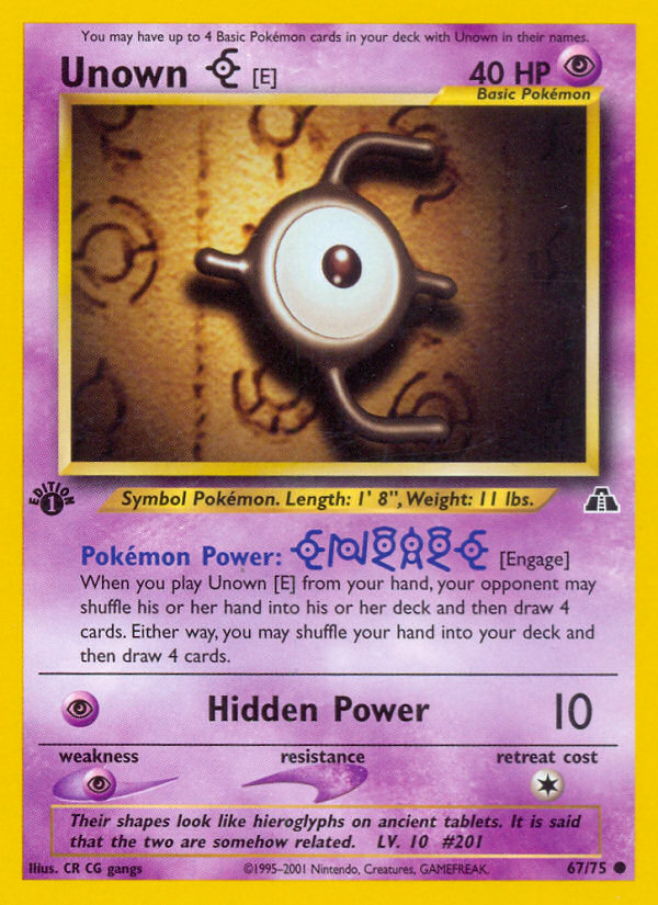 Unown [E] (67/75) [Neo Discovery 1st Edition] - Evolution TCG