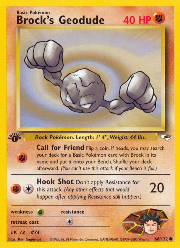 Brock's Geodude (66/132) [Gym Heroes 1st Edition] - Evolution TCG
