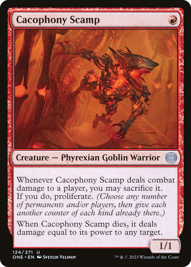 Cacophony Scamp [Phyrexia: All Will Be One] - Evolution TCG