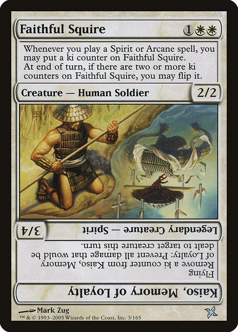 Faithful Squire // Kaiso, Memory of Loyalty [Betrayers of Kamigawa] - Evolution TCG