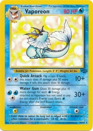 Vaporeon (28/64) [Jungle Unlimited] - Evolution TCG