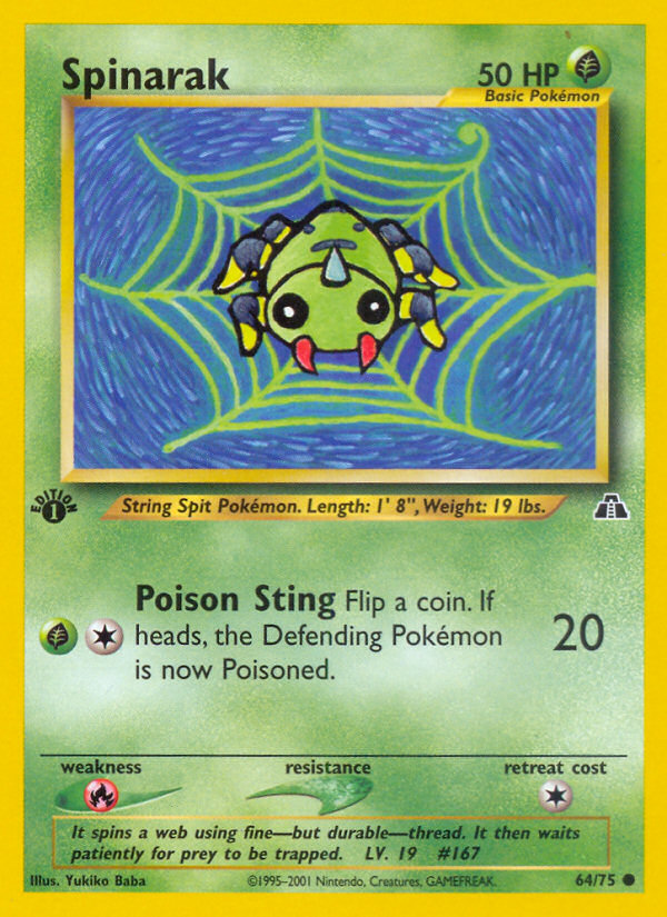 Spinarak (64/75) [Neo Discovery 1st Edition] - Evolution TCG