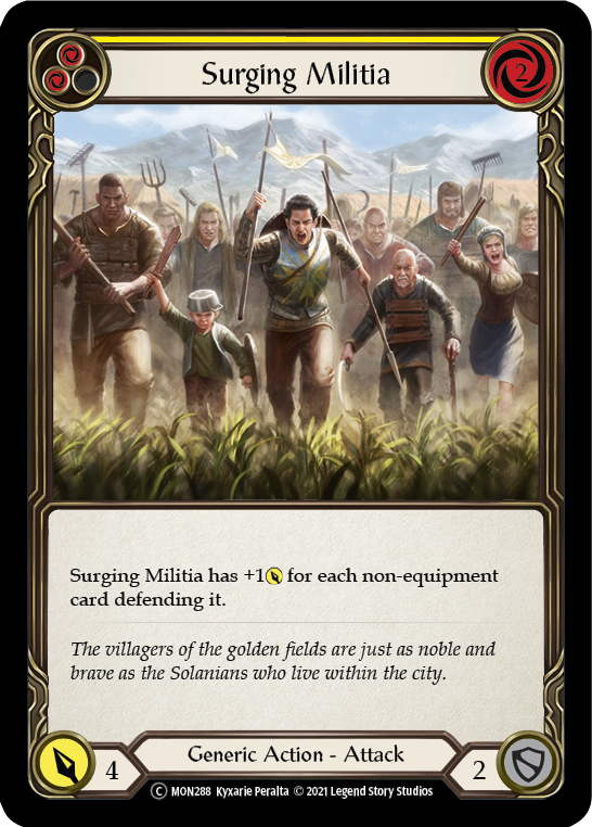 Surging Militia (Yellow) [U-MON288] (Monarch Unlimited)  Unlimited Normal - Evolution TCG