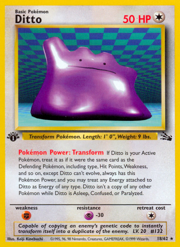 Ditto (18/62) [Fossil 1st Edition] - Evolution TCG