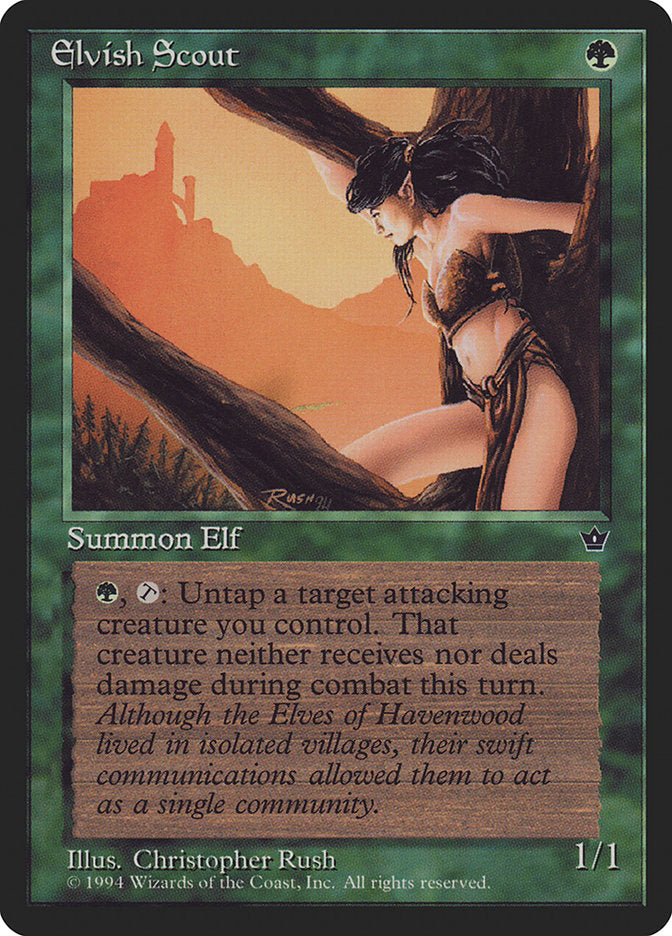 Elvish Scout (Christopher Rush) [Fallen Empires] - Evolution TCG