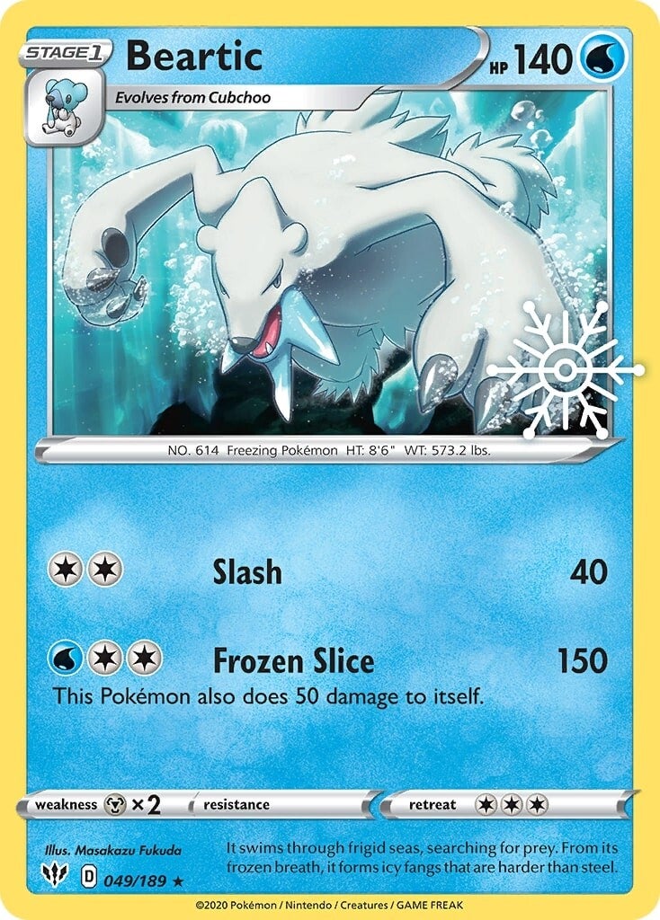 Beartic (049/189) (Holiday Calendar) [Sword & Shield: Darkness Ablaze] - Evolution TCG