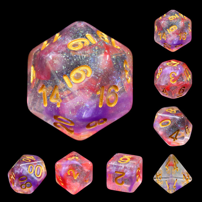 A&H Dice: Luminous Ruby - Poly 7 Die Set - Evolution TCG