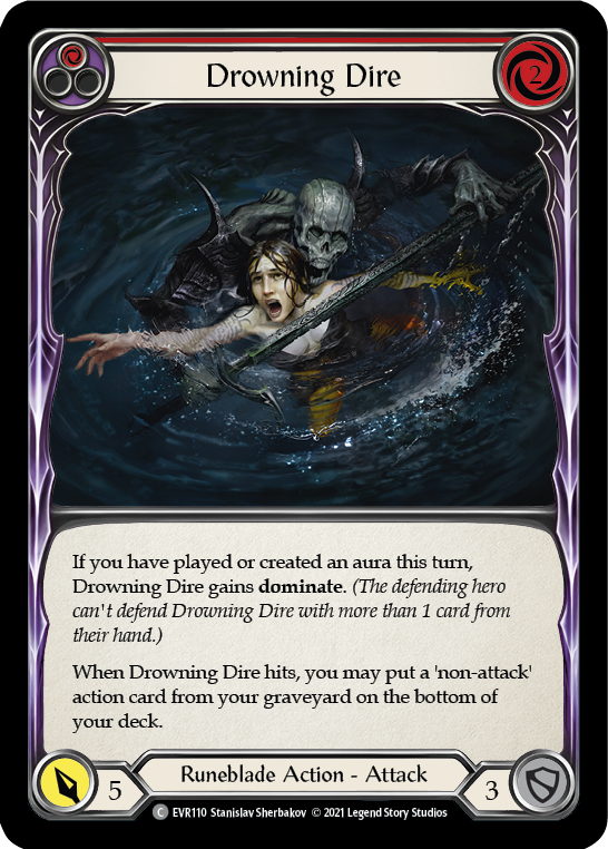 Drowning Dire (Red) [EVR110] (Everfest)  1st Edition Rainbow Foil - Evolution TCG