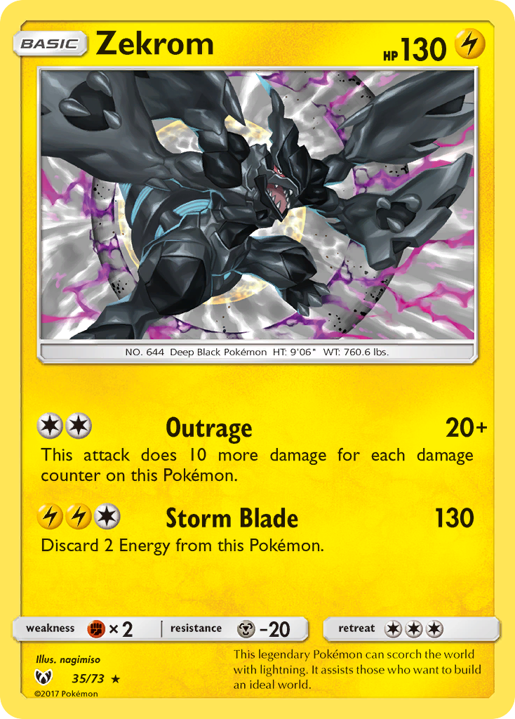 Zekrom (35/73) [Sun & Moon: Shining Legends] - Evolution TCG