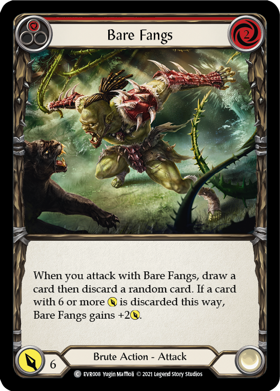 Bare Fangs (Red) [EVR008] (Everfest)  1st Edition Normal - Evolution TCG