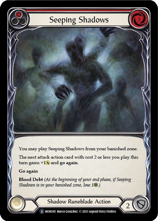 Seeping Shadows (Red) [U-MON165] (Monarch Unlimited)  Unlimited Normal - Evolution TCG