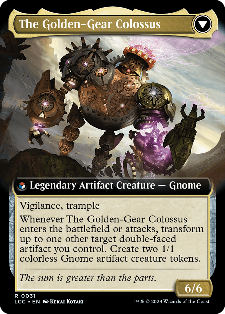 Tetzin, Gnome Champion // The Golden-Gear Colossus (Extended Art) [The Lost Caverns of Ixalan Commander] - Evolution TCG