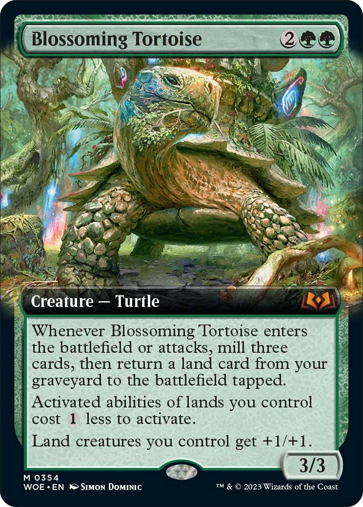Blossoming Tortoise (Extended Art) [Wilds of Eldraine] - Evolution TCG