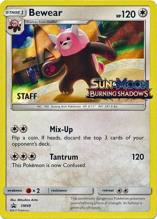 Bewear (SM49) (Staff Prerelease Promo) [Sun & Moon: Black Star Promos] - Evolution TCG